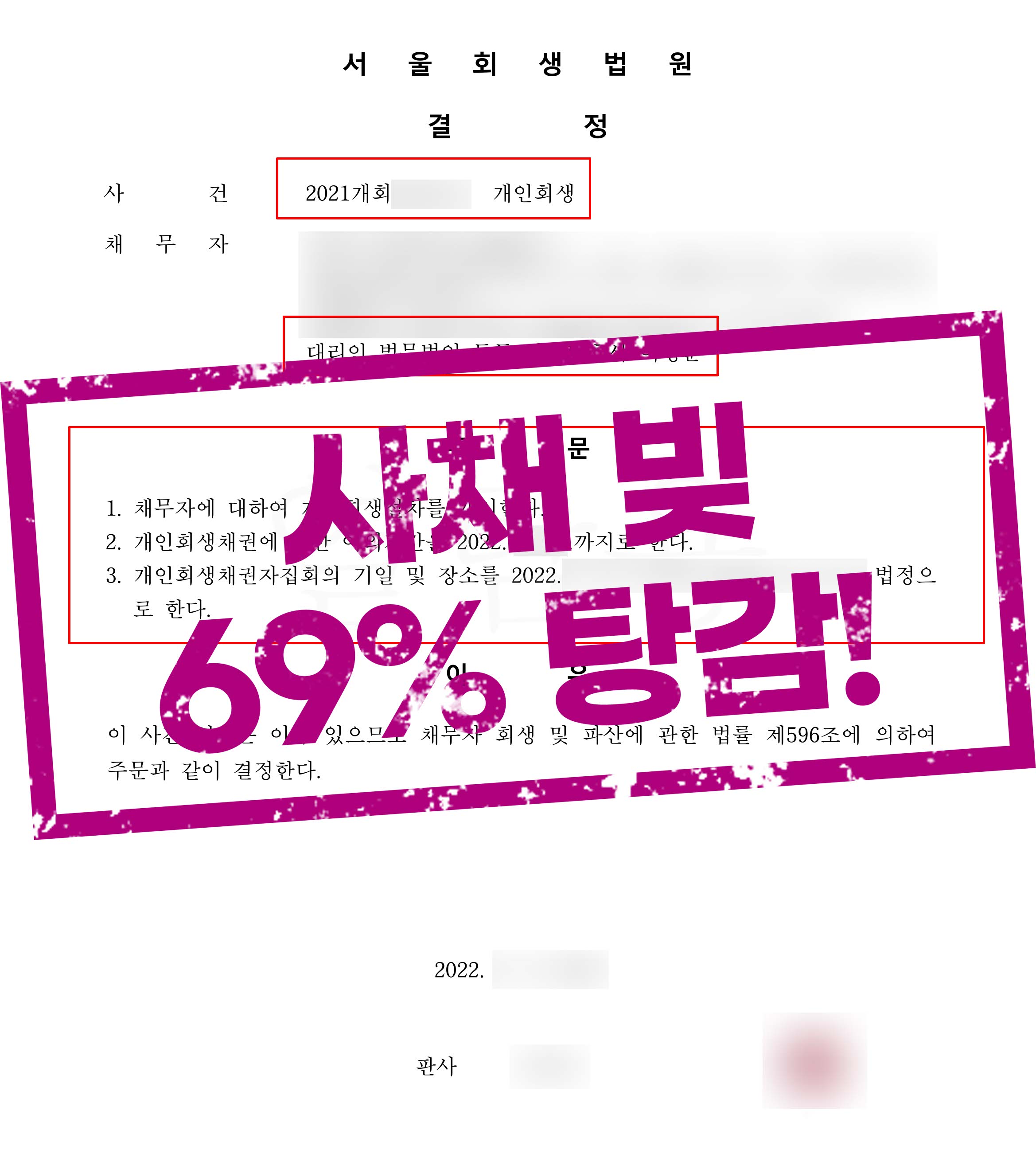 ﻿패션 사업 실패, 사채로 발생한 빚 69% 탕감!